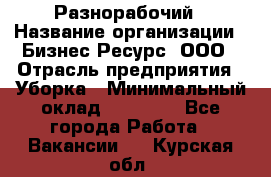 Разнорабочий › Название организации ­ Бизнес Ресурс, ООО › Отрасль предприятия ­ Уборка › Минимальный оклад ­ 22 000 - Все города Работа » Вакансии   . Курская обл.